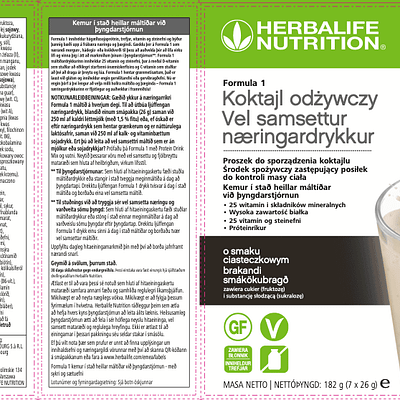 herbalife f1 koktajl odżywczy o smaku ciasteczek 550 g (21 posiłków)