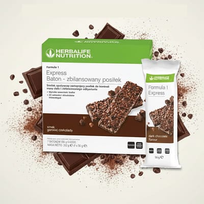 Herbalife Express Baton zbilansowany posiłek o smaku gorzkiej czekolady 6szt.